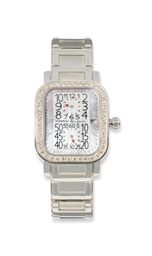 TWO STAINLESS STEEL COLOURED DIAMOND-SET WRISTWATCHES, BY ROBERGE AND A. LE MARQUAND