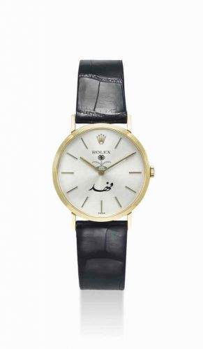 ROLEX. AN 18K GOLD WRISTWATCH MADE TO COMMEMORATE THE KINGDOM OF SAUDI ARABIA