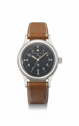 IWC. A rare stainless steel military wristwatch with sweep centre seconds, supplied to the British Royal Air Force