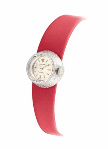 ROLEX. A LADY'S 18K WHITE GOLD WRISTWATCH