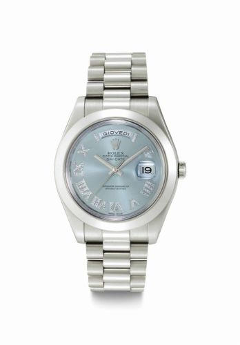 Rolex. A Fine and Heavy Platinum and Diamond-set Automatic Wristwatch with Day, Date, Center Seconds and Bracelet