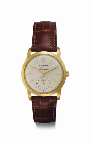 Patek Philippe. A Fine and Rare 18k Gold Antimagnetic Wristwatch