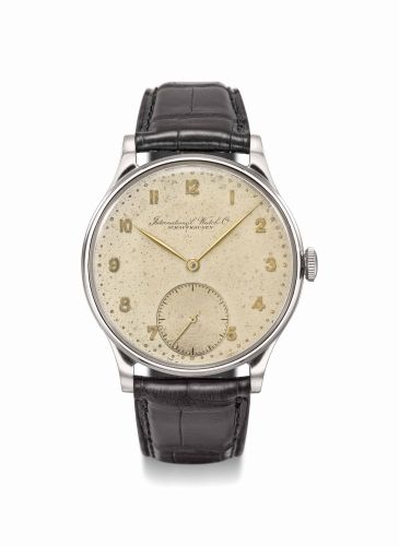IWC. A very rare and attractive oversized stainless steel wristwatch with certificate and service invoice