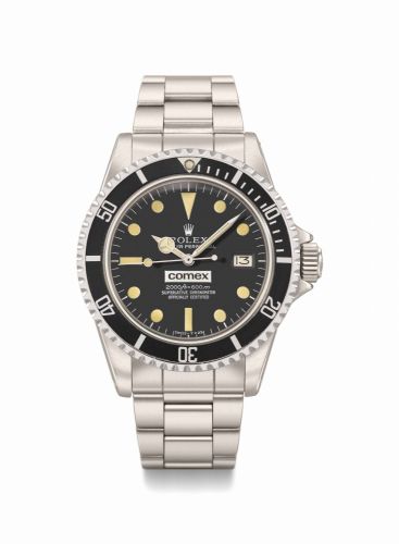 bROLEX. AN EXTREMELY RARE STAINLESS STEEL AUTOMATIC WRISTWATCH WITH SWEEP CENTRE SECONDS, DATE, GAS ESCAPE VALVE, BRACELET AND “RAIL” DIAL, MADE FOR COMEX/b