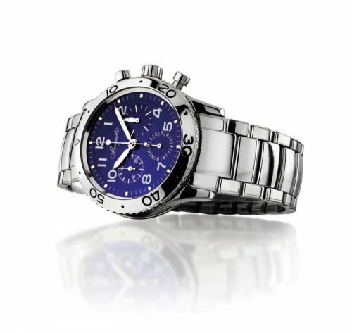 BREGUET. A FINE STAINLESS STEEL /bbLIMITED EDITION/bb /bbAUTOMATIC FLYBACK CHRONOGRAPH WRISTWATCH WITH BRACELET