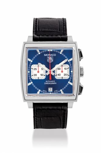 TAG HEUER. A STAINLESS STEEL SQUARE AUTOMATIC CHRONOGRAPH WRISTWATCH WITH DATE