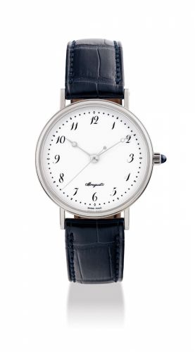 BREGUET. A FINE LIMITED EDITION PLATINUM AUTOMATIC WRISTWATCH WITH SWEEP CENTRE SECONDS AND ENAMEL DIAL