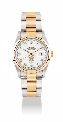 ROLEX. A FINE AND VERY RARE 18K GOLD AND STAINLESS STEEL LIMITED EDITION AUTOMATIC WRISTWATCH WITH SWEEP CENTRE SECONDS, DATE AND BRACELET TO COMMEMERATE THE SUCCESS OF GOLFER NICK PRICE
