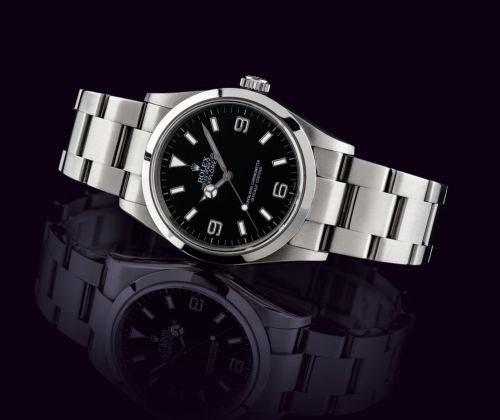 ROLEX. AN EXTREMELY RARE AND UNUSUAL STAINLESS STEEL AUTOMATIC WRISTWATCH WITH SWEEP CENTRE SECONDS AND BRACELET