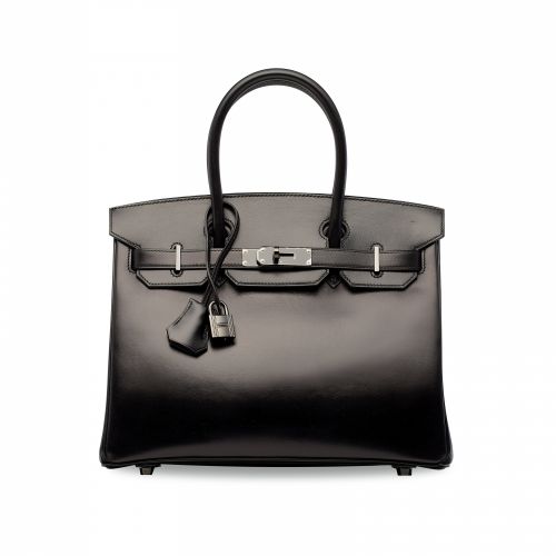 A LIMITED EDITION BLACK CALF BOX LEATHER SO BLACK BIRKIN 30 WITH BLACK HARDWARE