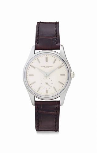 Patek Philippe. An Extremely Fine and Rare and 18k White Gold Automatic Wristwatch with Enamel Dial