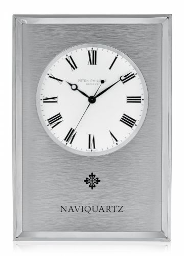 PATEK PHILIPPE, NAVIQUARTZ DESK CLOCK WITH WHITE DIAL, REF. E 1200