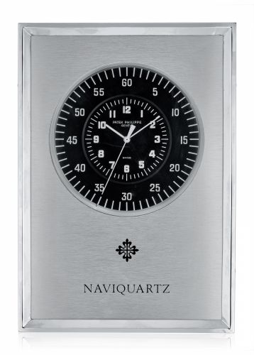PATEK PHILIPPE, NAVIQUARTZ DESK CLOCK WITH BLACK DIAL, REF. E 1200