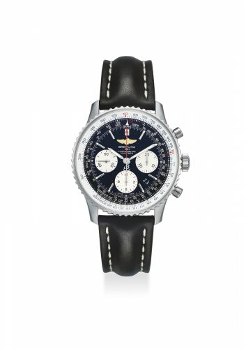 BREITLING. AN EXTREMELY FINE STAINLESS STEEL CHRONOGRAPH AUTOMATIC WRISTWATCH WITH DATE, ORIGINAL CERTIFICATE AND BOX