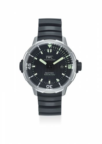IWC. AN EXTREMELY FINE TITANIUM AUTOMATIC WRISTWATCH WITH DATE, SECOND, ORIGINAL CERTIFICATE AND BOX