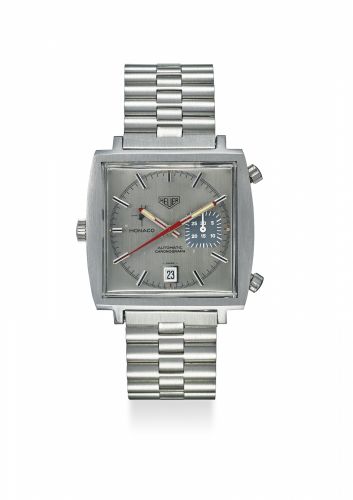 HEUER. A FINE STAINLESS STEEL CHRONOGRAPH MANUAL WINDING WRISTWATCH WITH DATE