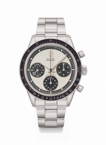 Rolex. A very fine, extremely rare and highly attractive stainless steel chronograph wristwatch with Paul Newman dial, bracelet and warranty