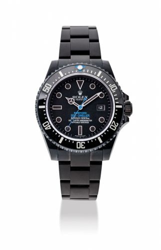 BAMFORD. A PVD-COATED STAINLESS STEEL AUTOMATIC WRISTWATCH WITH SWEEP CENTRE SECONDS, DATE, HELIUM ESCAPE VALVE AND BRACELET