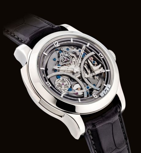 JAEGER-LECOULTRE. A FINE AND RARE TITANIUM LIMITED EDITION SEMI-SKELETONISED MINUTE REPEATING WRISTWATCH WITH 15 DAY POWER RESERVE AND SPRING TORQUE INDICATION