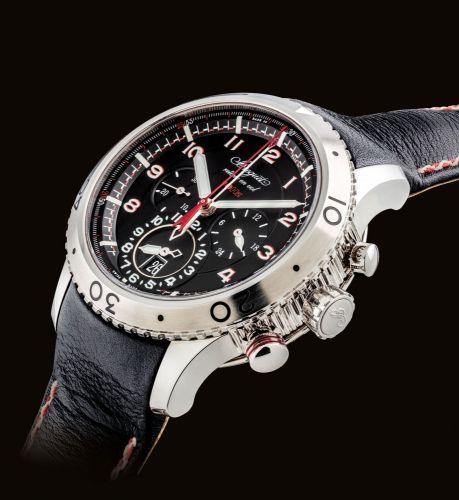 BREGUET. A FINE STAINLESS STEEL AUTOMATIC FLYBACK CHRONOGRAPH WRISTWATCH WITH DUAL TIME AND DATE