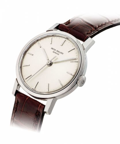 PATEK PHILIPPE. A RARE STAINLESS STEEL WRISTWATCH WITH SWEEP CENTRE SECONDS