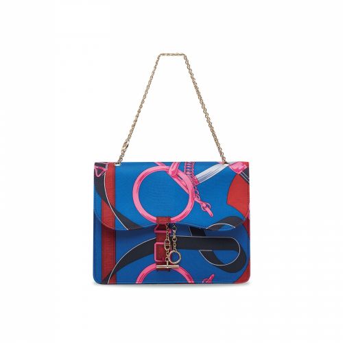 A BLEU ''EPERON D'OR'' BY HENRY D' ORIGNY SILK CATENINA WITH PALLADIUM HARDWARE