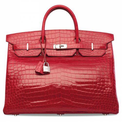 A RARE, SHINY BRAISE POROSUS CROCODILE BIRKIN VOYAGE 50 WITH PALLADIUM HARDWARE