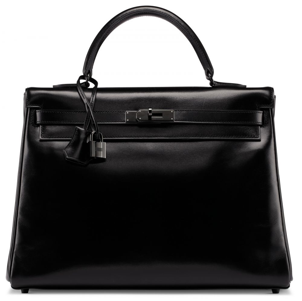 A LIMITED EDITION BLACK CALF BOX LEATHER SO BLACK RETOURNÉ KELLY 35 WITH BLACK HARDWARE HERMÈS, 2011