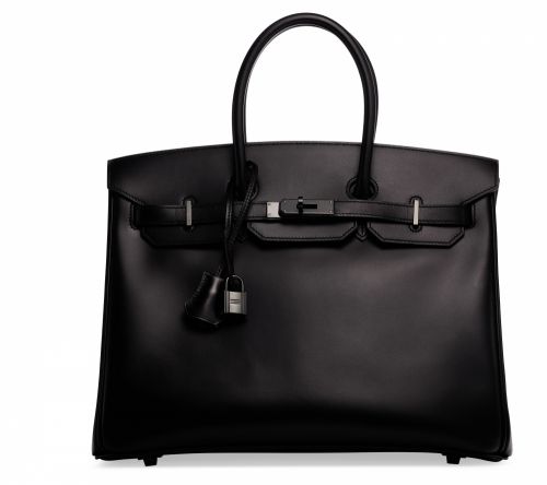 A LIMITED EDITION BLACK CALF BOX LEATHER iSO BLACK /iBIRKIN 35 WITH BLACK HARDWARE