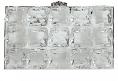 A LIMITED EDITION ICE CUBE EVENING CLUTCH WITH SILVER HARDWARE