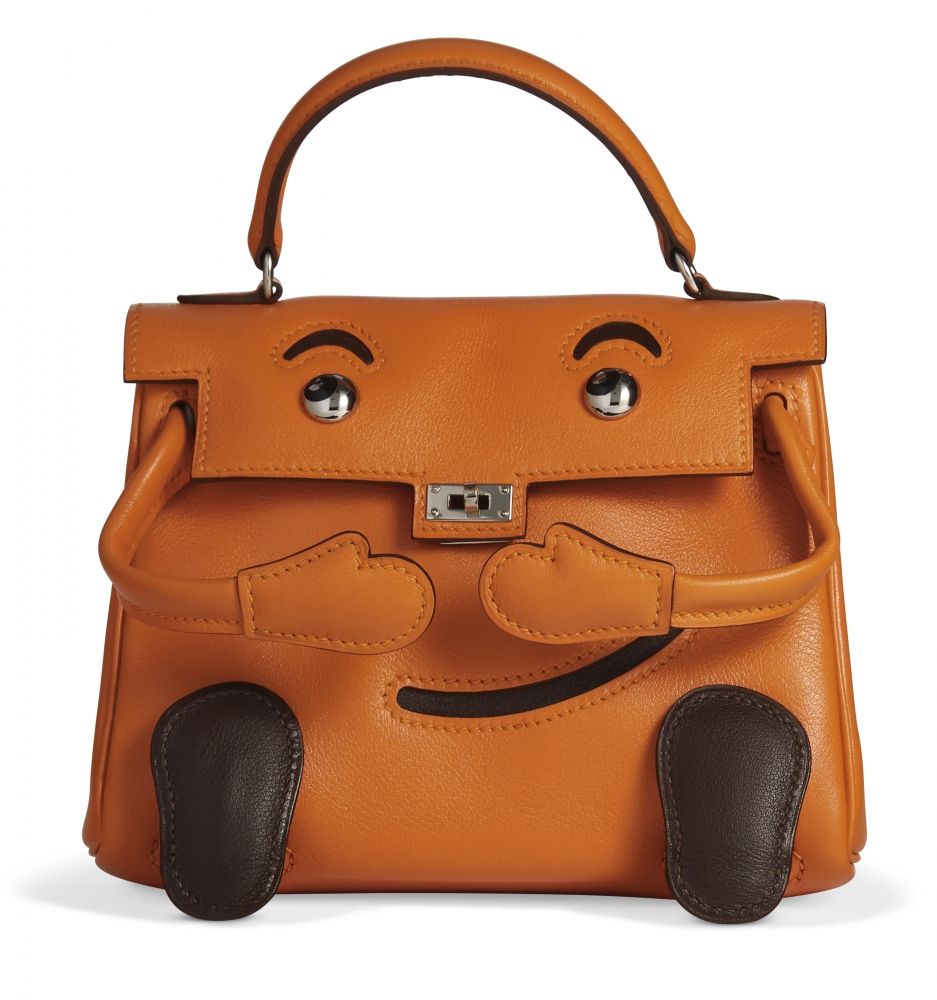 A LIMITED EDITION ORANGE H GULLIVER LEATHER QUELLE IDOLE WITH PALLADIUM HARDWARE HERMÈS, 2000