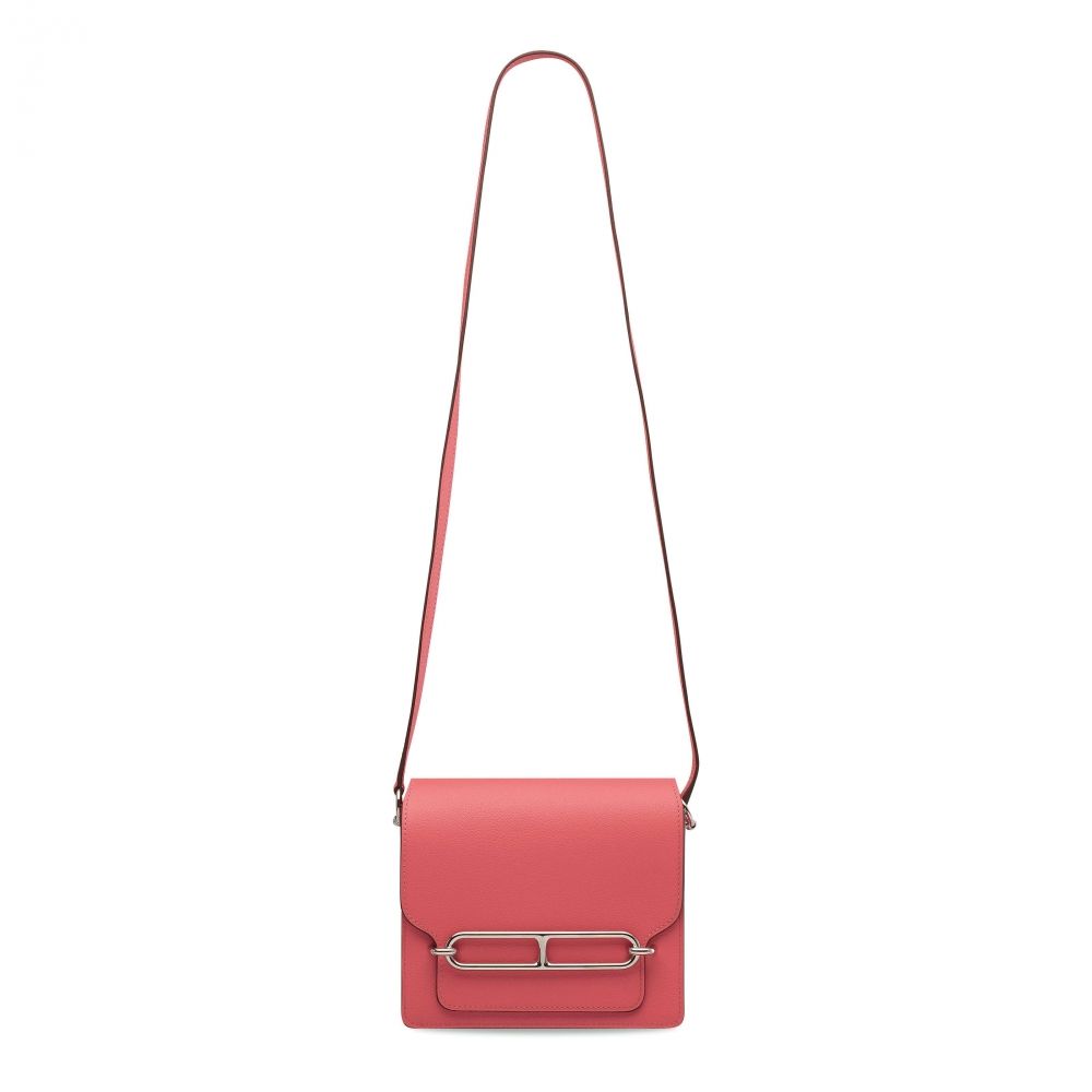 A ROSE AZALÉE EVERCOLOR LEATHER MINI ROULIS 18 WITH PALLADIUM HARDWARE