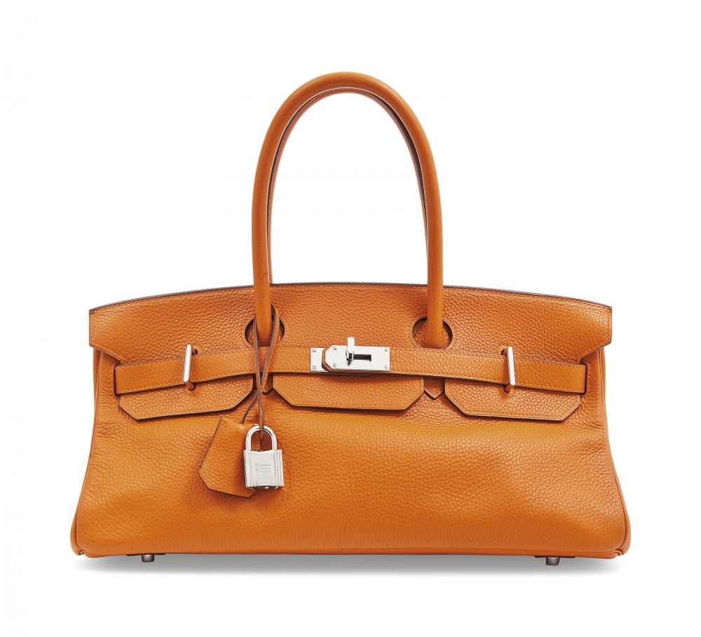 A POTIRON CLÉMENCE LEATHER JPG SHOULDER BIRKIN 42 WITH PALLADIUM HARDWARE