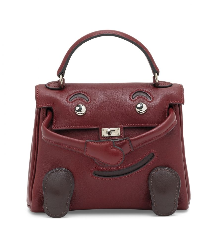 A LIMITED EDITION ROUGE H SWIFT LEATHER QUELLE IDOLE WITH PALLADIUM HARDWARE