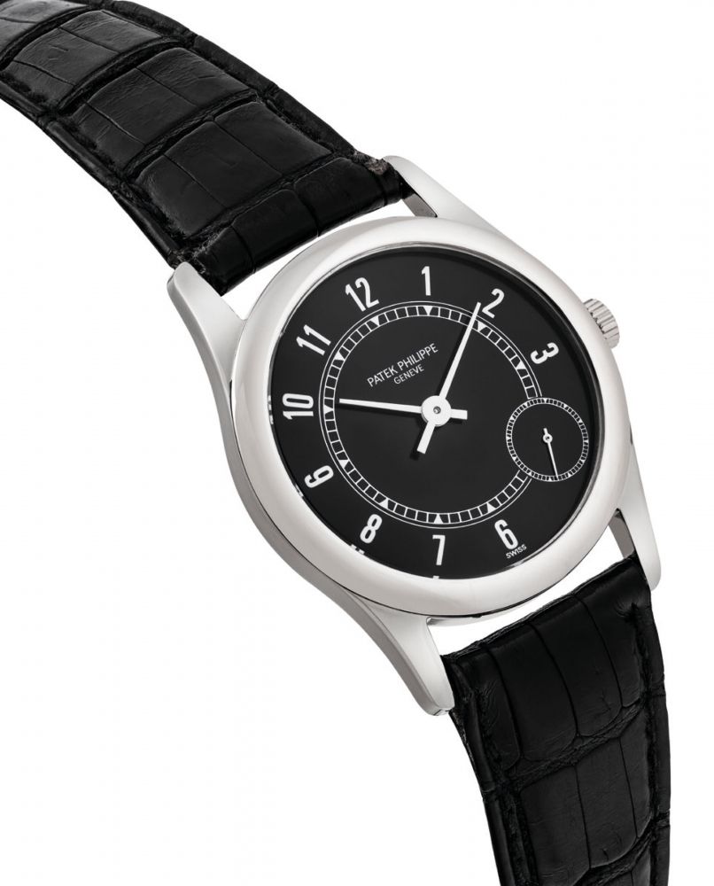 PATEK PHILIPPE. A FINE 18K WHITE GOLD AUTOMATIC WRISTWATCH