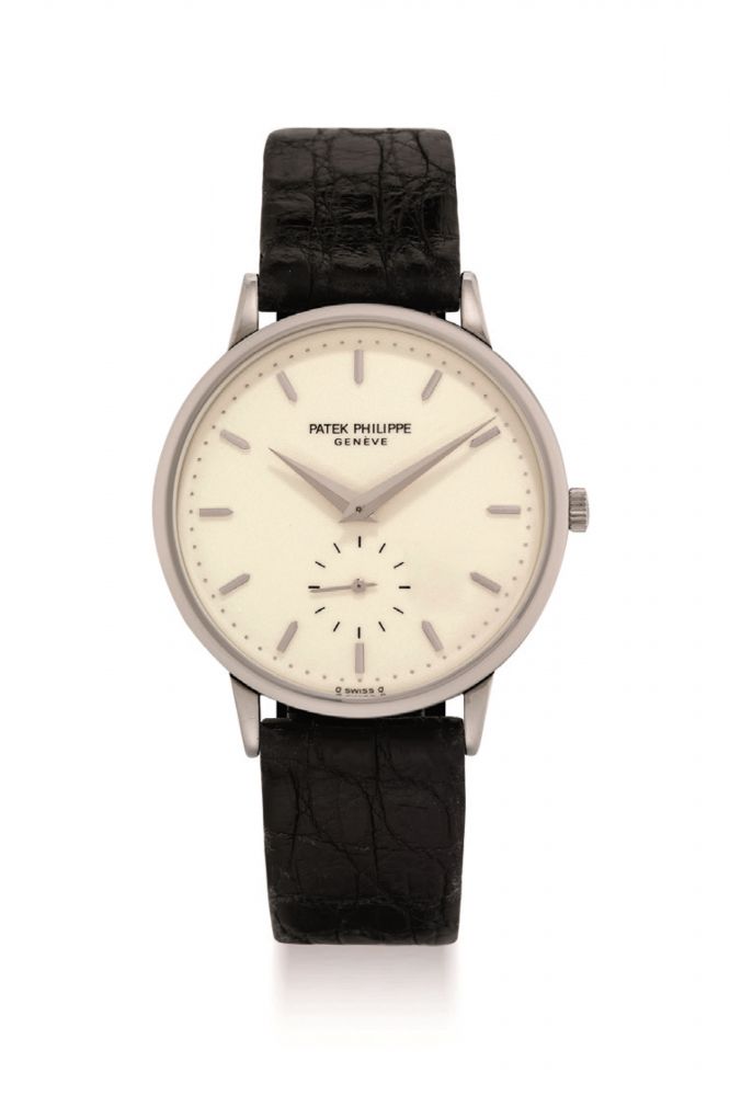 PATEK PHILIPPE. A FINE 18K WHITE GOLD WRISTWATCH