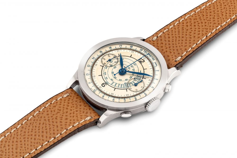 ROLEX. A FINE AND VERY RARE STAINLESS STEEL CHRONOGRAPH WRISTWATCH WITH TELEMETER AND TACHYMETER SCALES