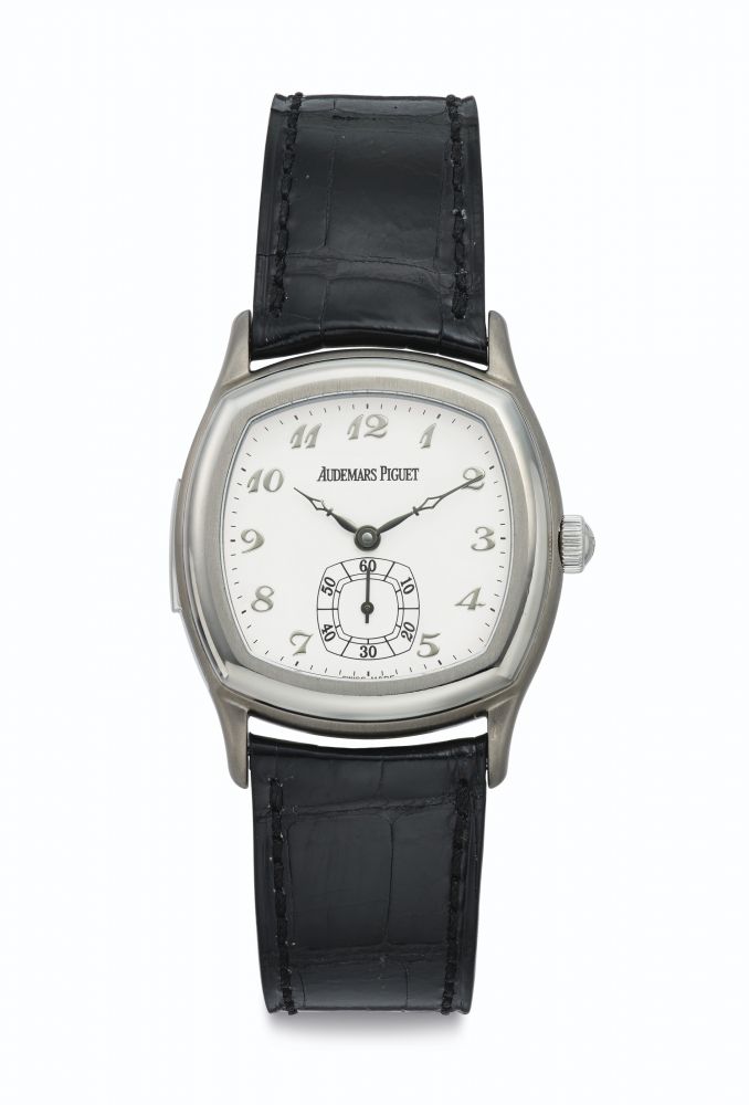 Audemars Piguet. A Very Fine Very Rare Titanium Cushion-shaped Minute Repeating Wristwatch with Breguet Numerals