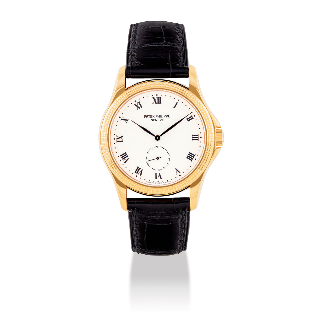 PATEK PHILIPPE, CALATRAVA, GOLD WITH ENAMEL DIAL, REF. 5115J-001 -