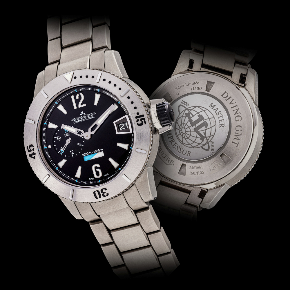 JAEGER-LECOULTRE, LIMITED EDITION, MASTER COMPRESSOR DIVING CHRONOGRAPH GMT, TITANIUM, NO.1219/1500 -