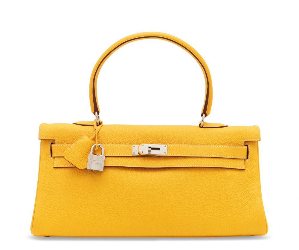A CUSTOM SOLEIL TOGO LEATHER SHOULDER KELLY WITH PALLADIUM HARDWARE