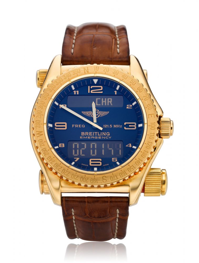 BREITLING, EMERGENCY, MULTIFUNCTIONAL PILOT WATCH, 18K GOLD, REF. K56321 -