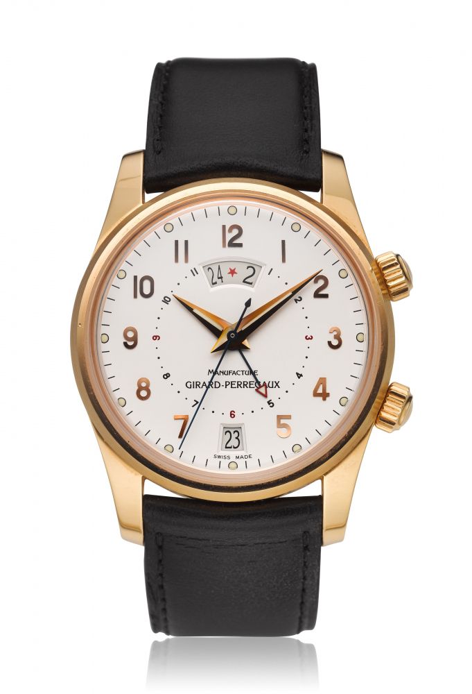GIRARD-PERREGAUX, TRAVELER II ALARM GMT, 18K PINK GOLD, REF. 4940 -
