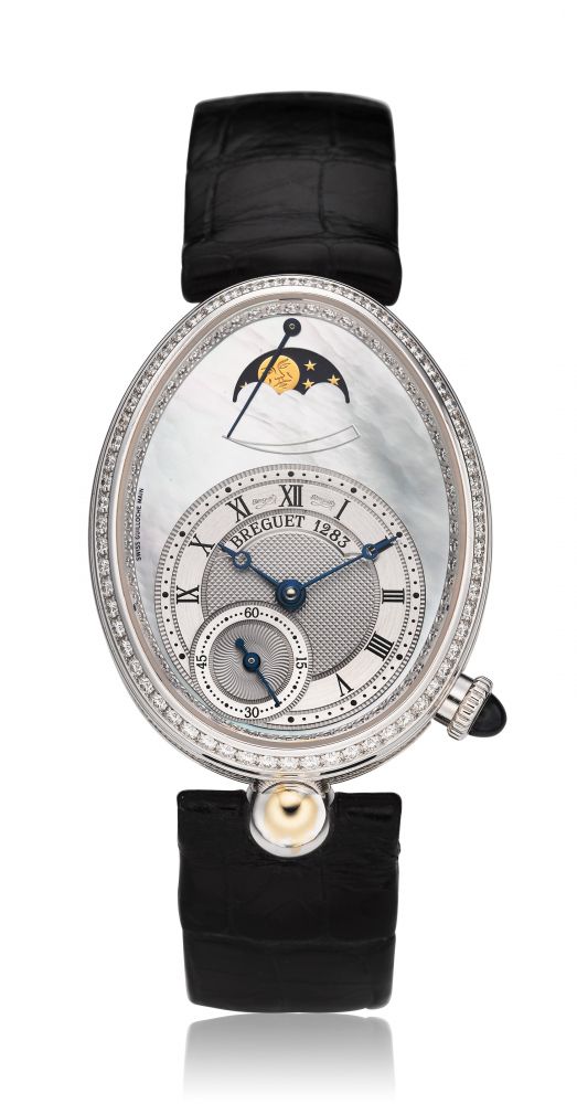BREGUET, REINE DE NAPLES, MOTHER OF PEARL DIAL, 18K WHITE GOLD DIAMOND LADIES’ WATCH, REF. 8908 -