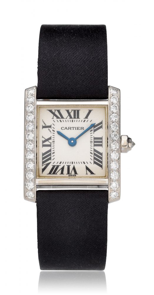 CARTIER, TANK FRANCAISE, 18K WHITE GOLD AND DIAMOND, REF. 2403 -