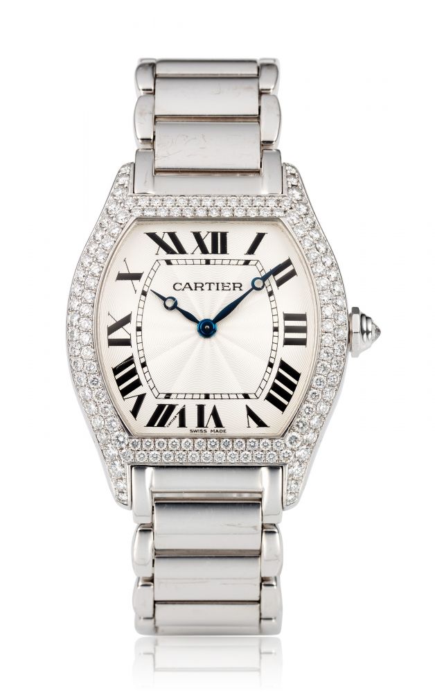 CARTIER, 18K WHITE GOLD AND DIAMOND, TORTUE MODEL, REF. 2497 -
