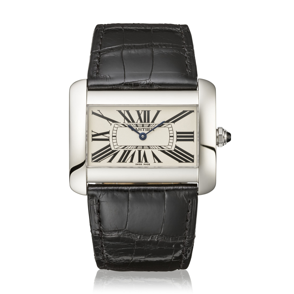 CARTIER, STAINLESS STEEL TANK DIVAN, REF. 2600 -