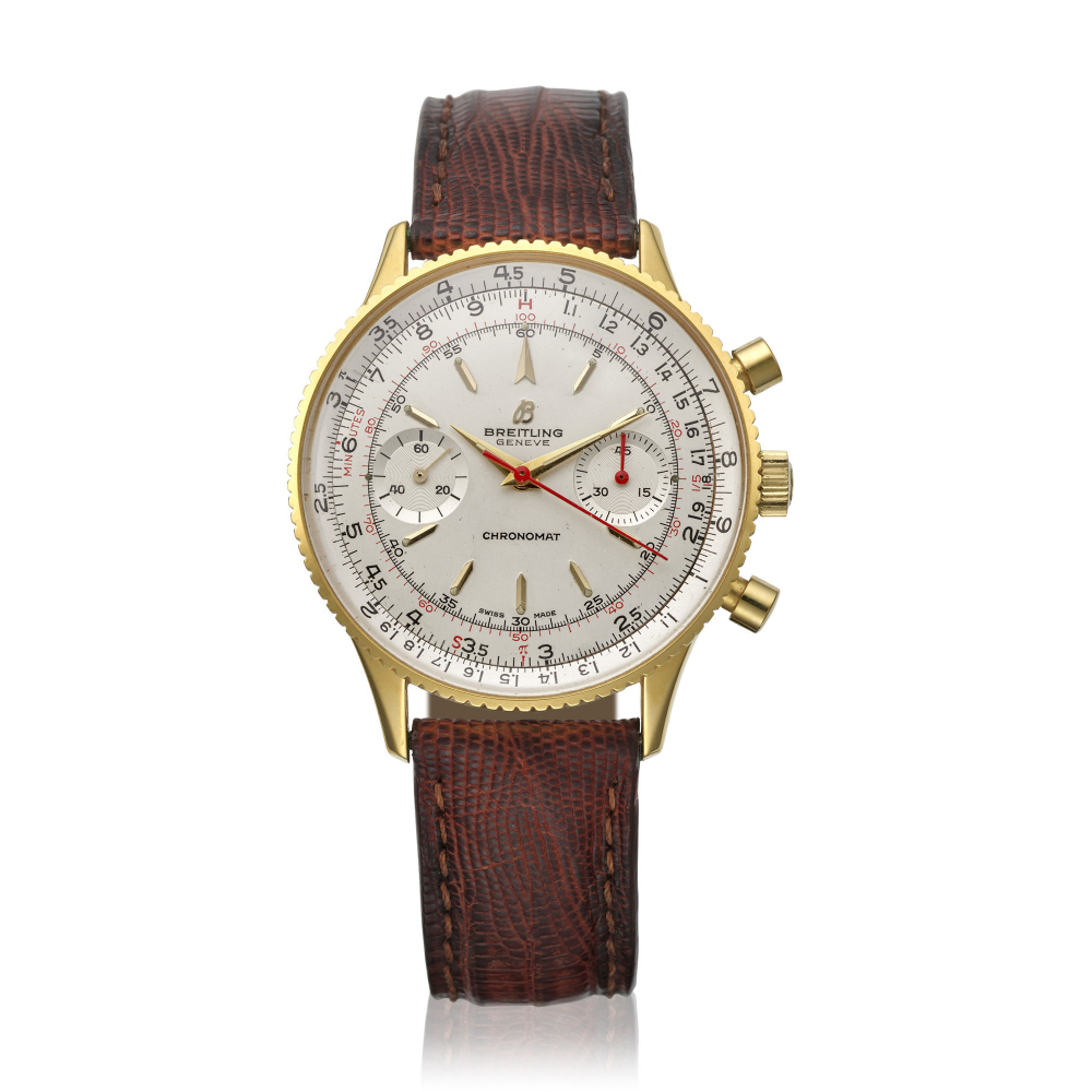 BREITLING, GOLD PLATED 'CHRONOMAT', REF. 808 -