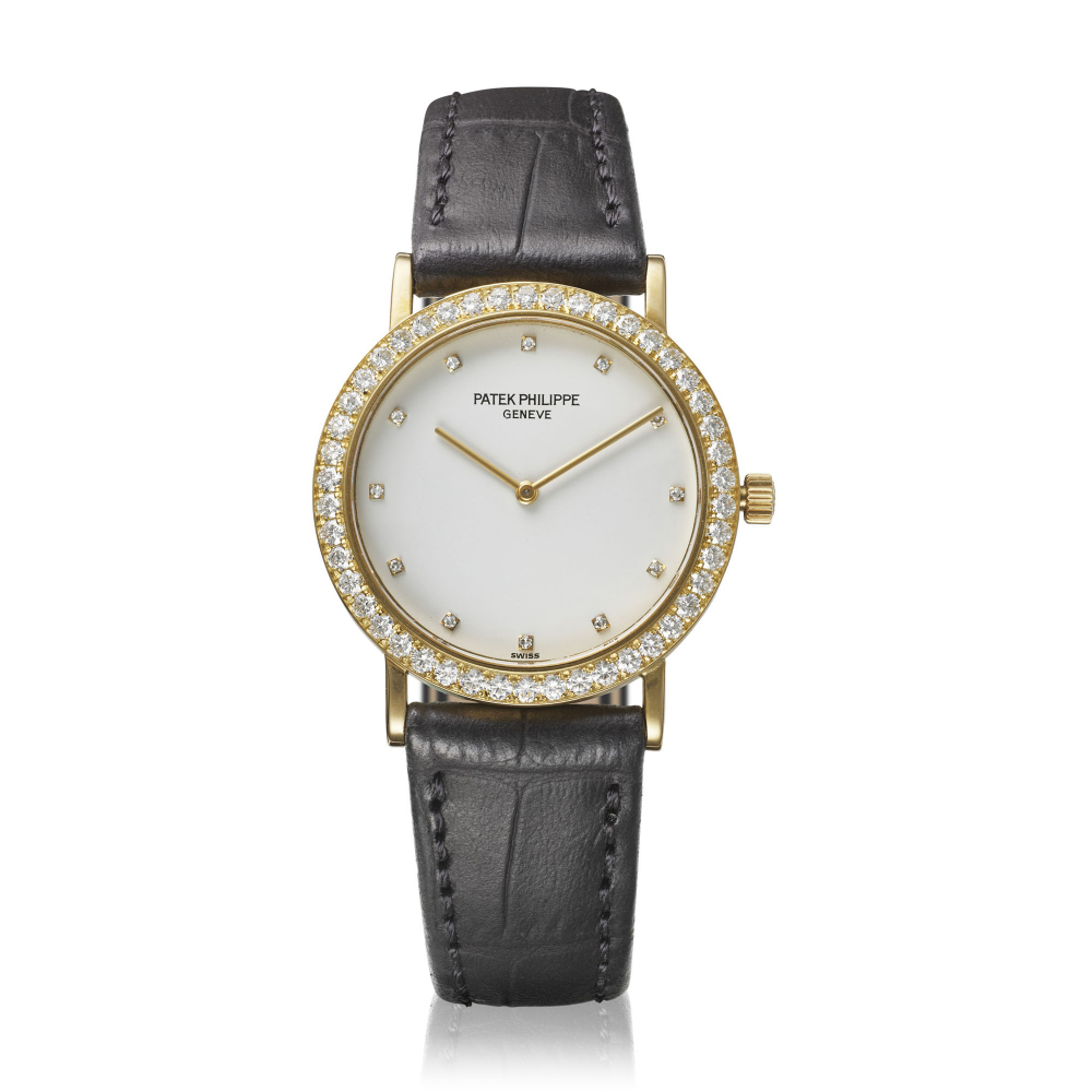 PATEK PHILIPPE, YELLOW GOLD WITH DIAMONDS, REF. 5006 -