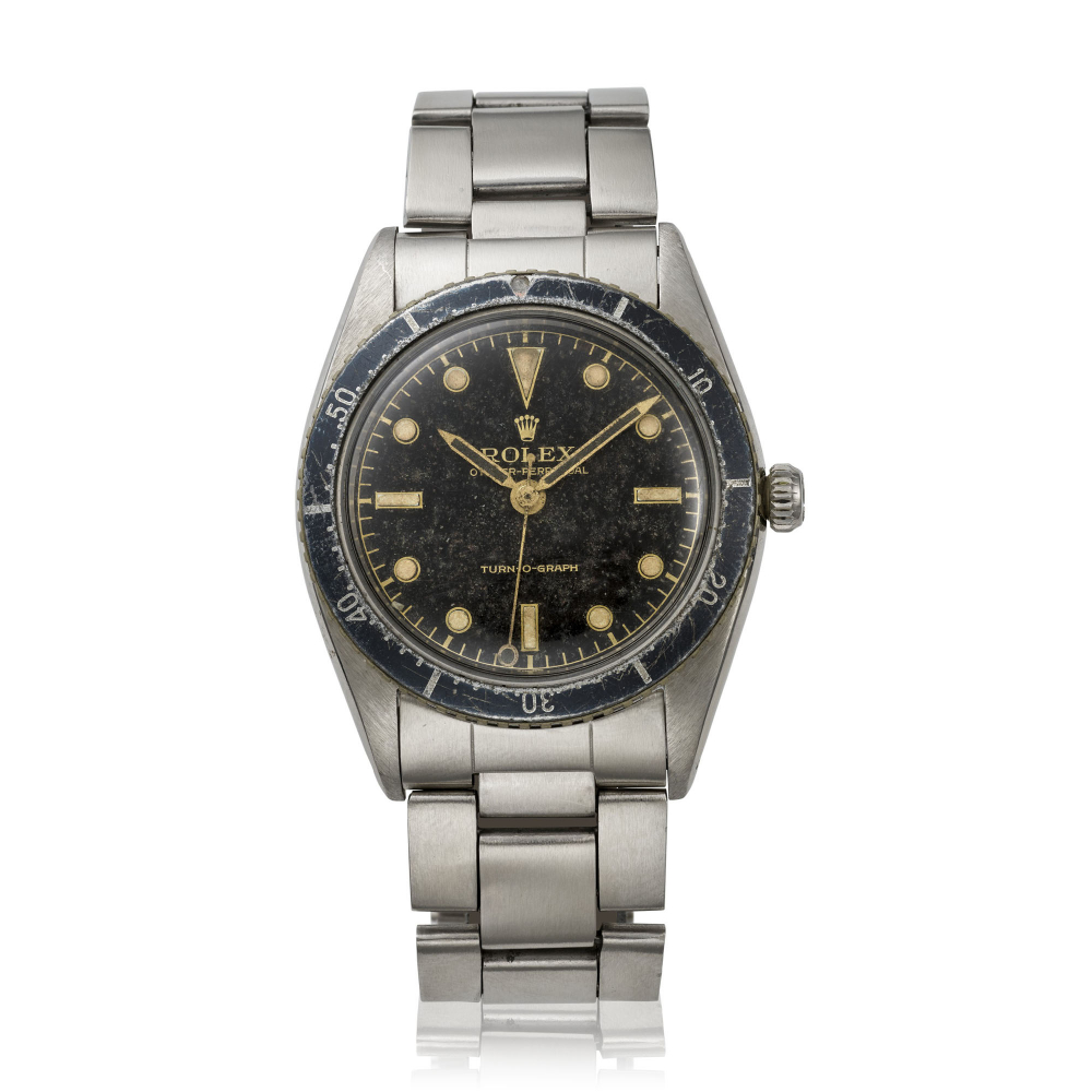 ROLEX, STAINLESS STEEL TURN-O-GRAPH, REF. 6202 -